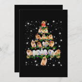 Kerstboom in Pommeren, bedekt door vlieglicht Bedankkaart (Voorkant / Achterkant)