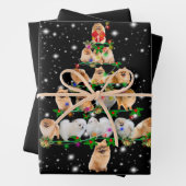 Kerstboom in Pommeren, bedekt door vlieglicht Inpakpapier Vel (In situ)