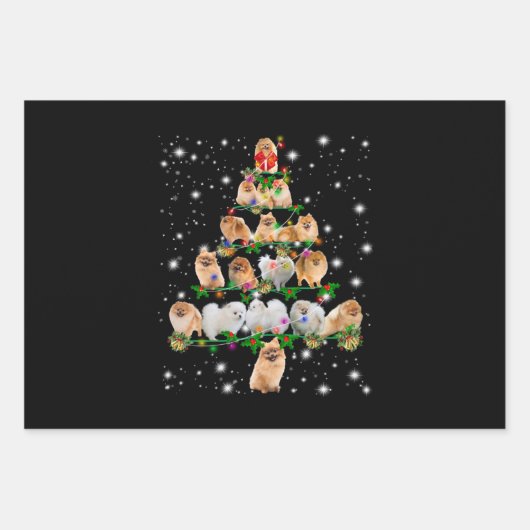 Kerstboom in Pommeren, bedekt door vlieglicht Inpakpapier Vel (Voorkant)