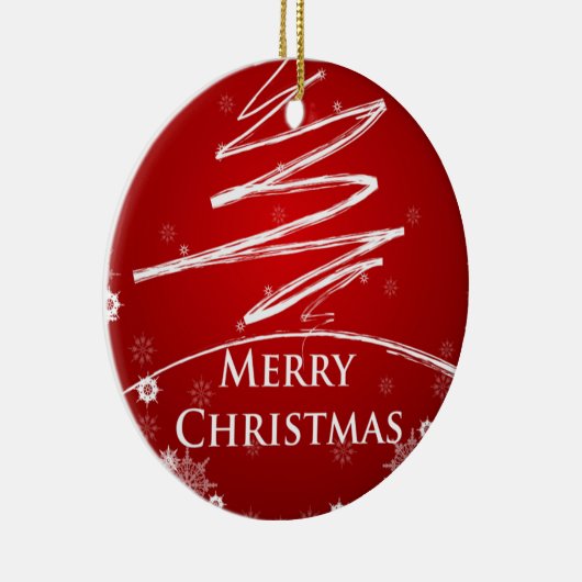 kerstboom in Red Modern Art Ornament (Rechts)