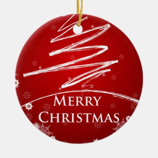 kerstboom in Red Modern Art Ornament (Voorkant)