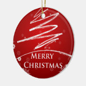 kerstboom in Red Modern Art Ornament (Links)