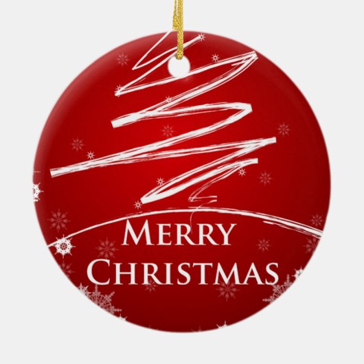 kerstboom in Red Modern Art Ornament (Achterkant)