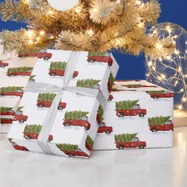 Kerstboom in Red Truck Cadeaupapier