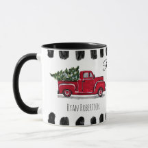 kerstboom in  Red Truck Custom Mok