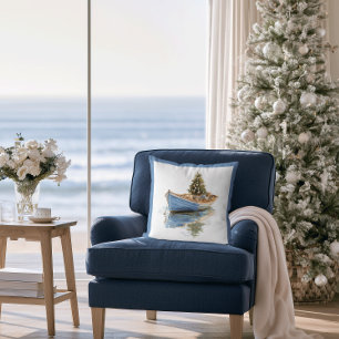 Kerstboom in roeiboot Vakantie Kussen