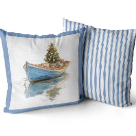 Kerstboom in roeiboot Vakantie Kussen