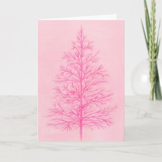 "Kerstboom in roze." Wenskaart Kaart (Voorkant)