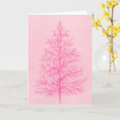 "Kerstboom in roze." Wenskaart Kaart (Gele Bloem)