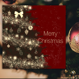 Kerstboom in sepia en rood