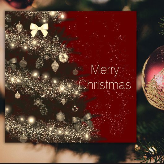 Kerstboom in sepia en rood