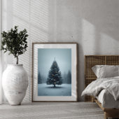 Kerstboom in Sneeuw — Rustige Winter Poster