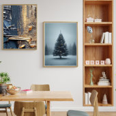 Kerstboom in Sneeuw — Rustige Winter Poster