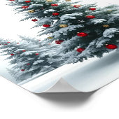 Kerstboom in Sneeuw Winter Vakantie Poster (Hoek)