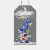 kerstboom in sneeuwvlokken cadeaulabel (Voorkant)
