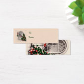 Kerstboom in Venster Cadeau Labels Mini Visitekaartjes (Bureau)