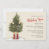 Kerstboom in vintage stijl Kerst Open Huis  Kaart (Voorkant)