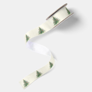 Kerstboom in vintage stijl satijnen lint