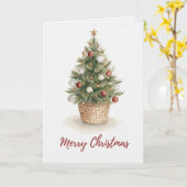 Kerstboom in Vlechtmand Kaart (Gele Bloem)
