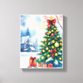 Kerstboom in Winter Wonderland Canvas Afdruk (Voorkant)
