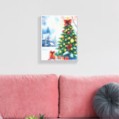 Kerstboom in Winter Wonderland Canvas Afdruk (Insitu (Woonkamer))