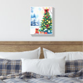 Kerstboom in Winter Wonderland Canvas Afdruk (Insitu (Slaapkamer))
