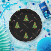 Kerstboom in zwart papieren bordje (Feest)