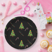 Kerstboom in zwart papieren bordje (Feest)