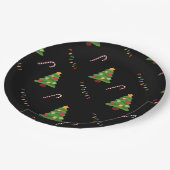 Kerstboom in zwart papieren bordje (Gekanteld)