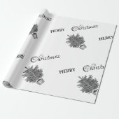 Kerstboom in zwart-wit kerstmis cadeaupapier (Uitgerold)