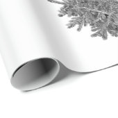 Kerstboom in zwart-wit kerstmis cadeaupapier (Rol Hoek)