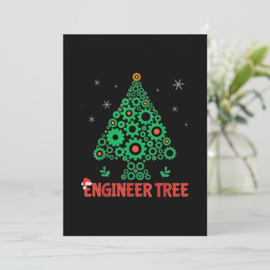 Kerstboom Ingenieur Mechanische techniek Kaart (Staand voorkant)