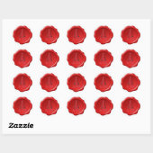 Kerstboom & Initialen op Rode Waszegel Sticker (Vel)