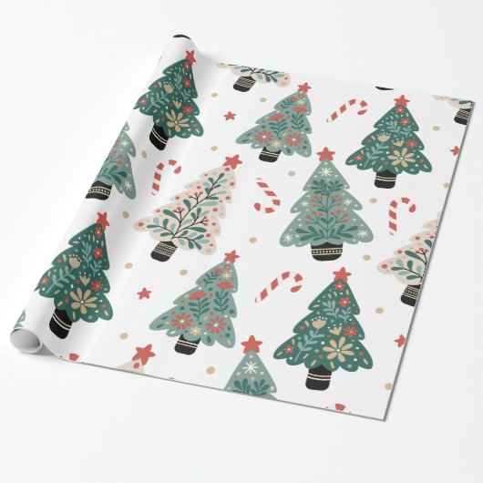 Kerstboom Inpakpapier Vintage (Uitgerold)
