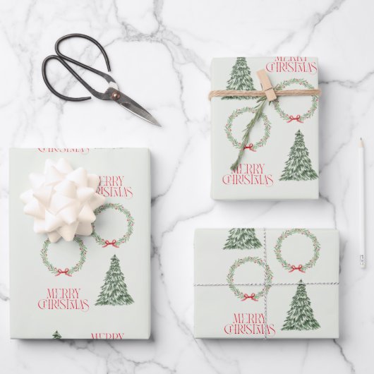 Kerstboom Inpakvel  Inpakpapier Vel (Voorkant)