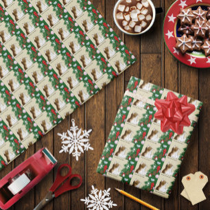 Kerstboom Inspectie Grappige Calico Kat Vakantie Cadeaupapier