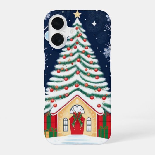 Kerstboom iPhone 16 Hoesje (Achterkant)