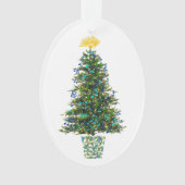 Kerstboom,  jaar met muzieksymbolen ornament (voorkant)