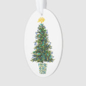 Kerstboom,  jaar met muzieksymbolen ornament (voorkant)