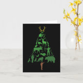 Kerstboom jager jacht Xmas Kaart (Gele Bloem)
