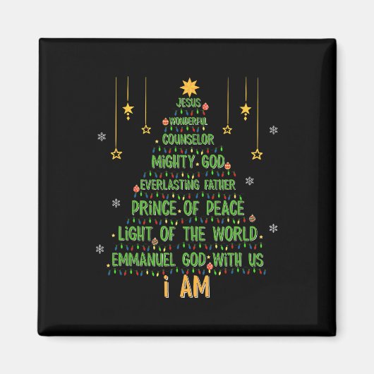 Kerstboom Jezus Christelijke Bijbelgeloofsvakantie Magneet (Voorkant)