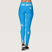 Kerstboom Jingle Bells Blauw Rood Wit Leggings (Achterkant)