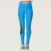 Kerstboom Jingle Blue Leggings (Voorkant)