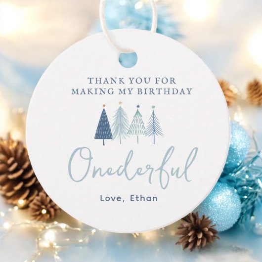 Kerstboom Jongen Onederful Verjaardag Bedankt  Bedankjes Labels