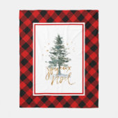 Kerstboom Joyeux Noel Typografie Fleece Deken (Voorkant)