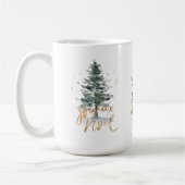 Kerstboom Joyous Noel goud typografie Koffiemok (Links)