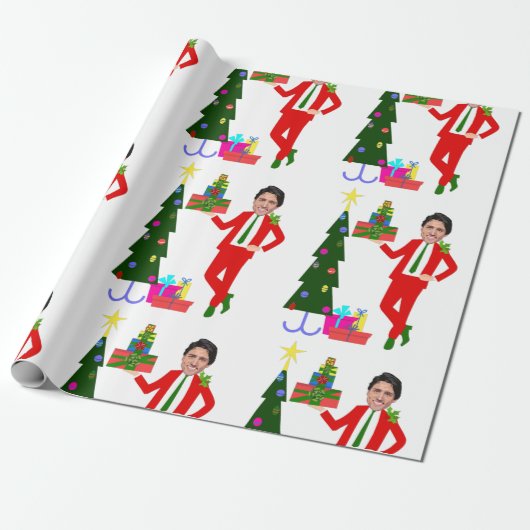 kerstboom justin trudeau cadeaupapier (Uitgerold)