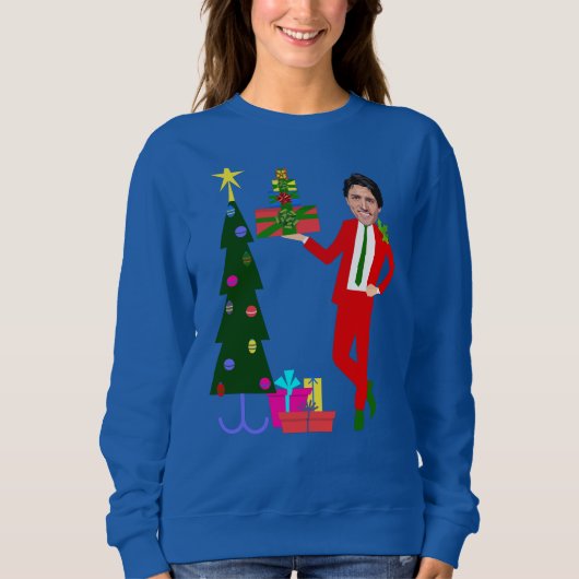 kerstboom justin trudeau trui (Voorkant)