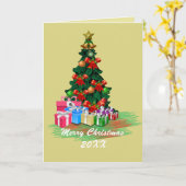 Kerstboom Kaart (Gele Bloem)