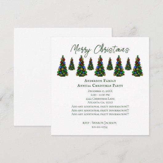 kerstboom kaart (Voorkant / Achterkant)